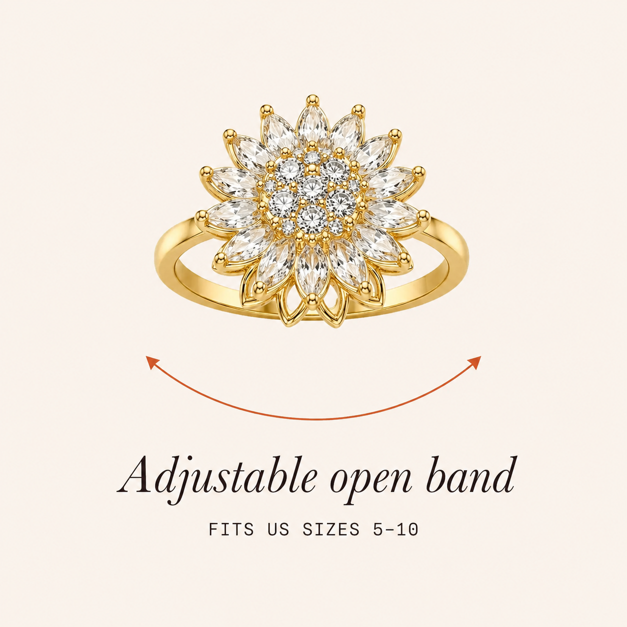 The Sunbloom Ring — Anxiety Spinner Ring