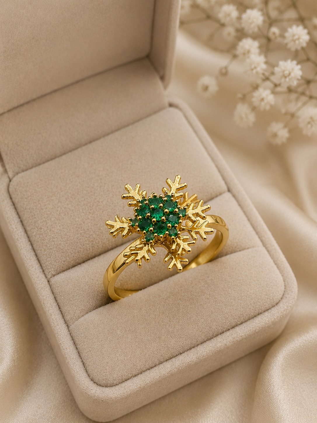 Frostbloom spinner ring vertical product view