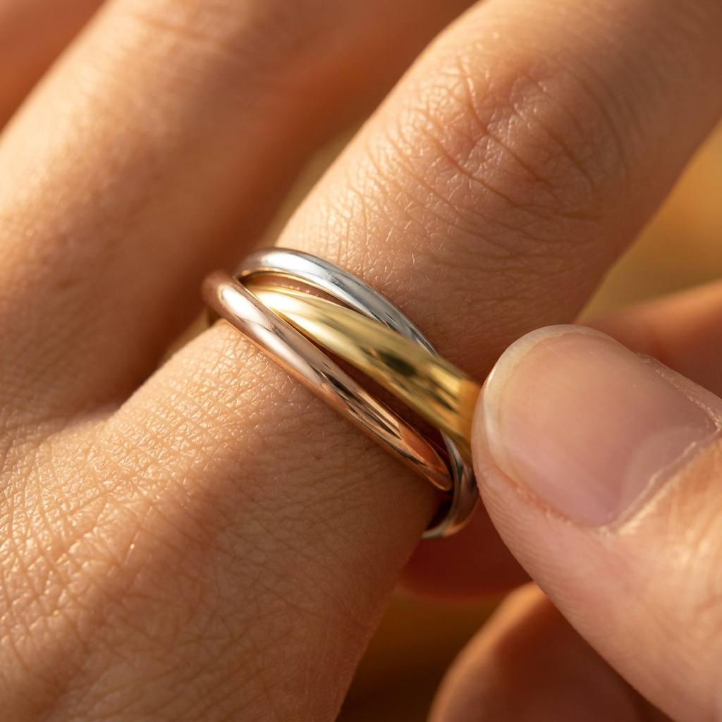 The Trio Ring rolling-band detail — Anxiety Spinner Ring