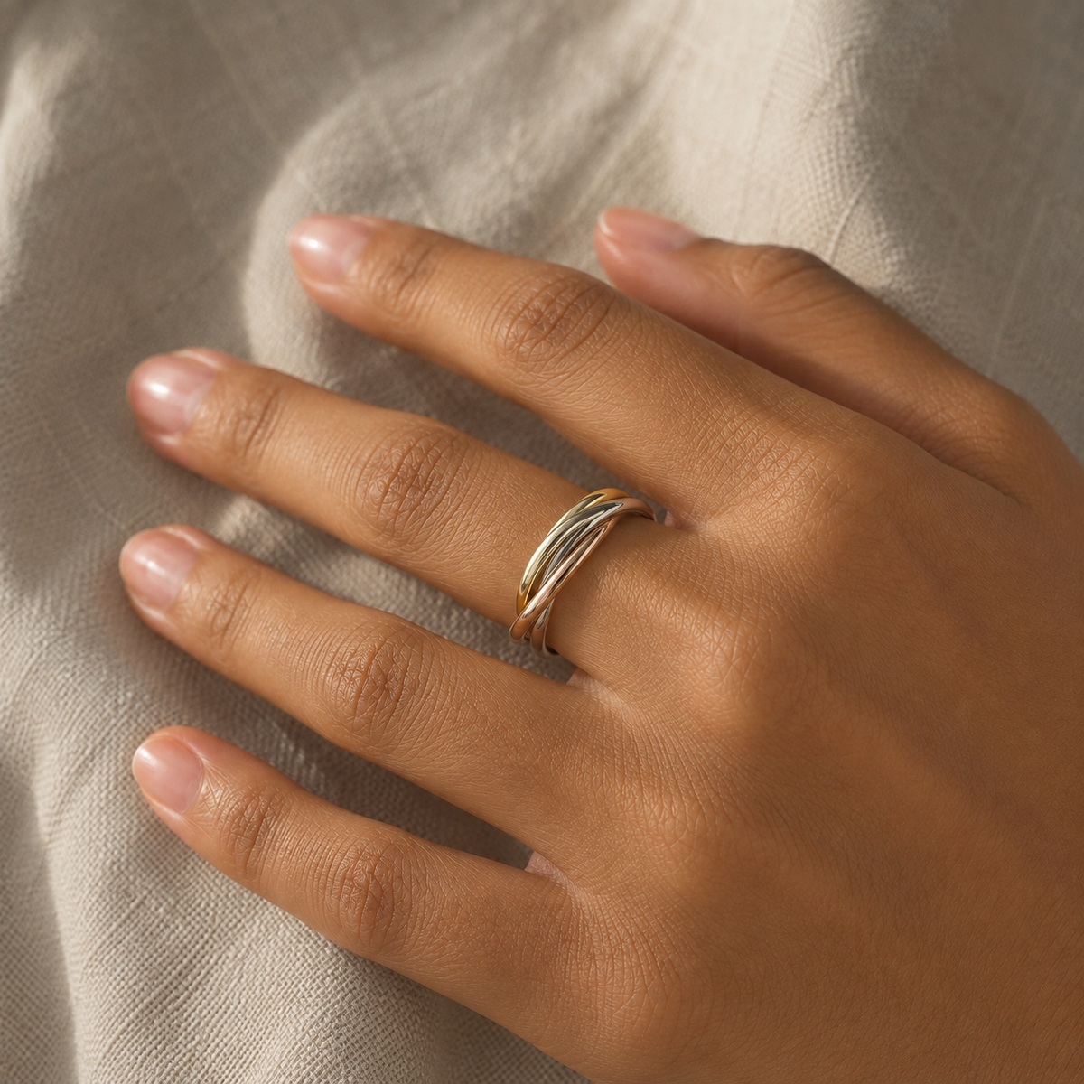 The Trio Ring gold silver and rose-tone bands