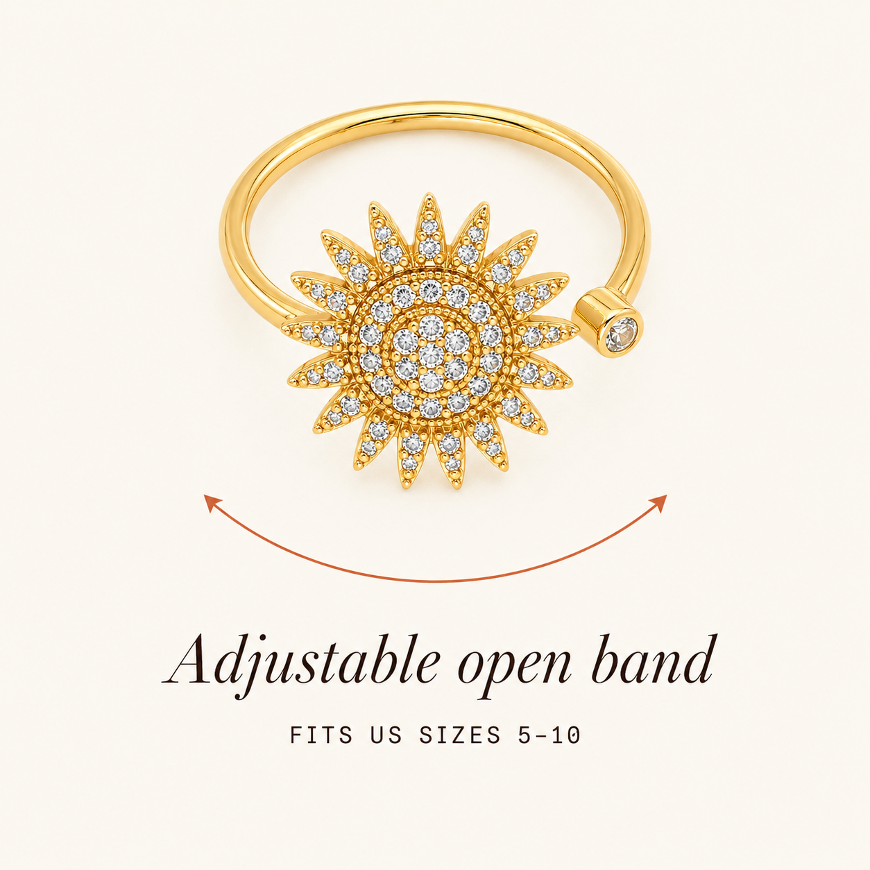 The Radiant Sun Ring — Anxiety Spinner Ring