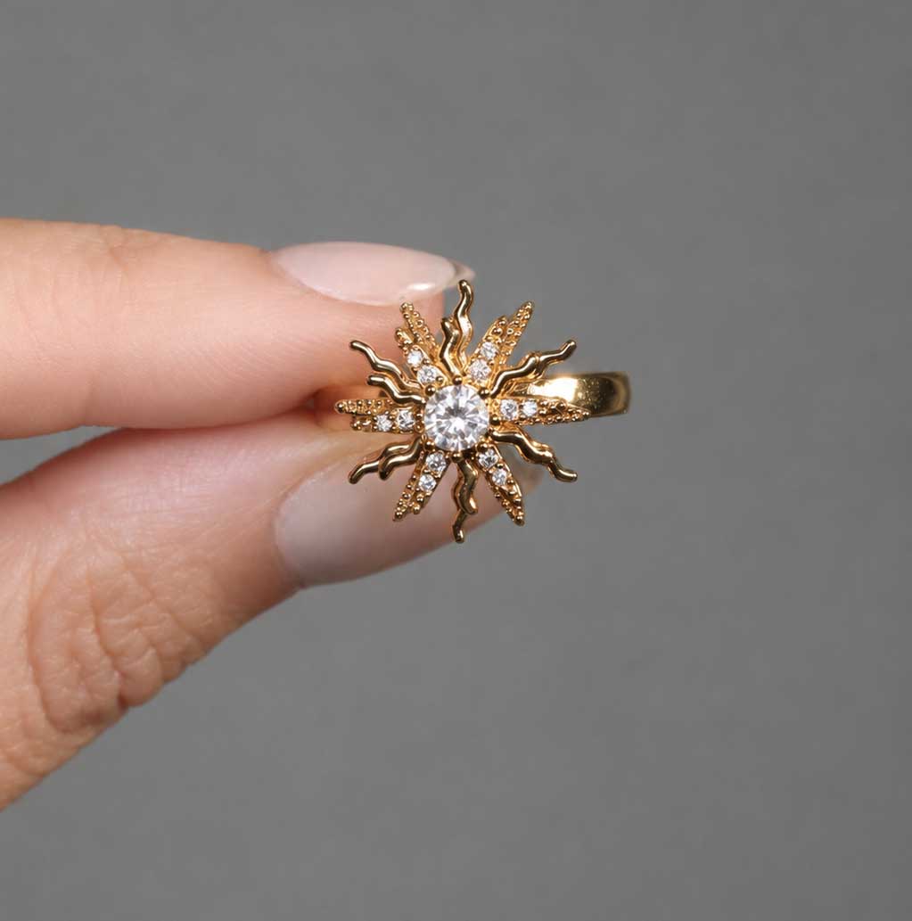 The Sunburst Ring — Anxiety Spinner Ring