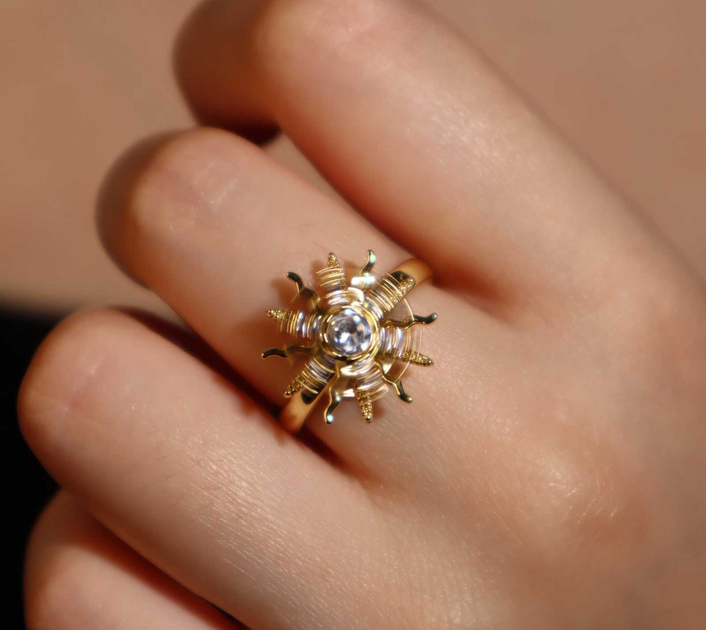 The Sunburst Ring — Anxiety Spinner Ring