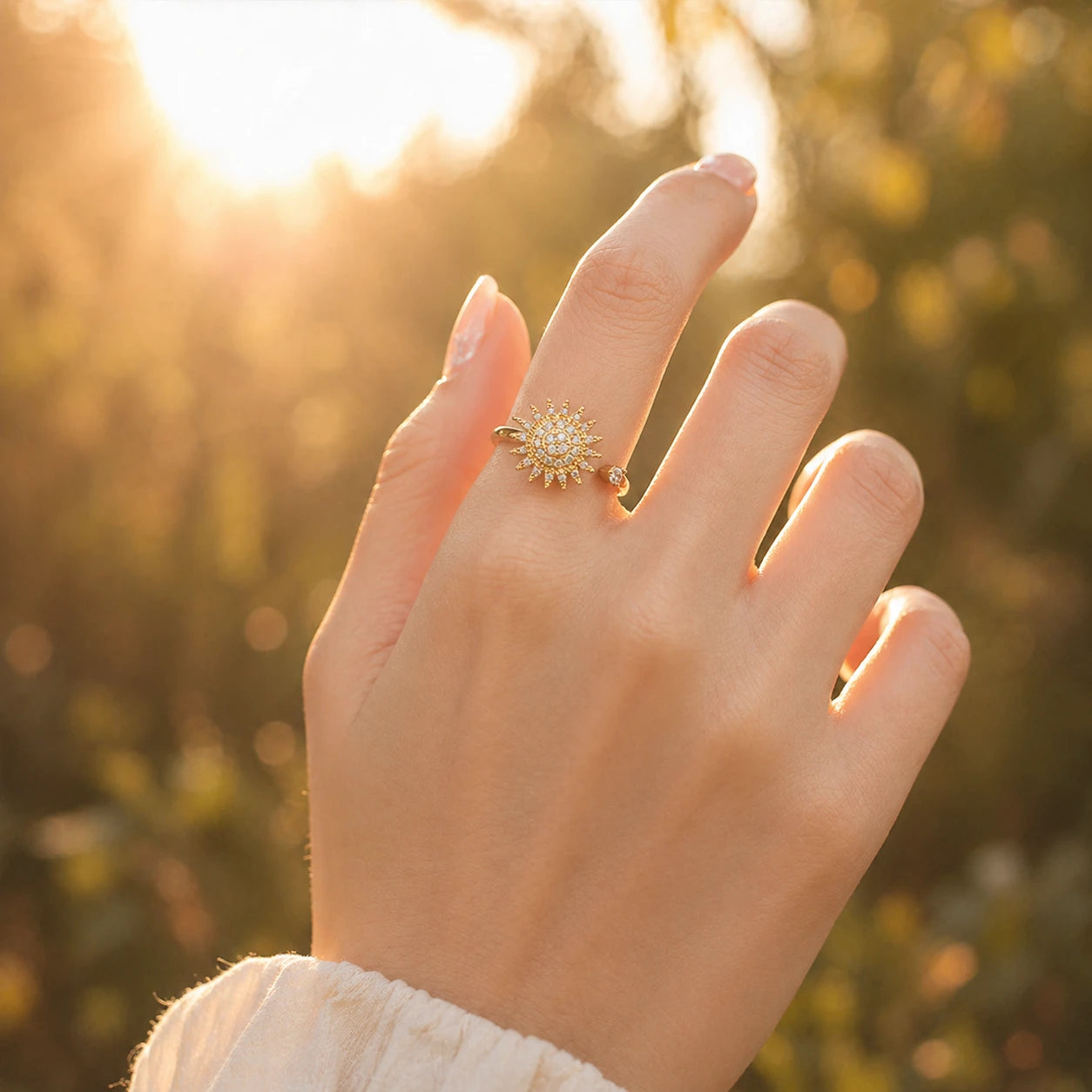 The Radiant Sun Ring — Anxiety Spinner Ring