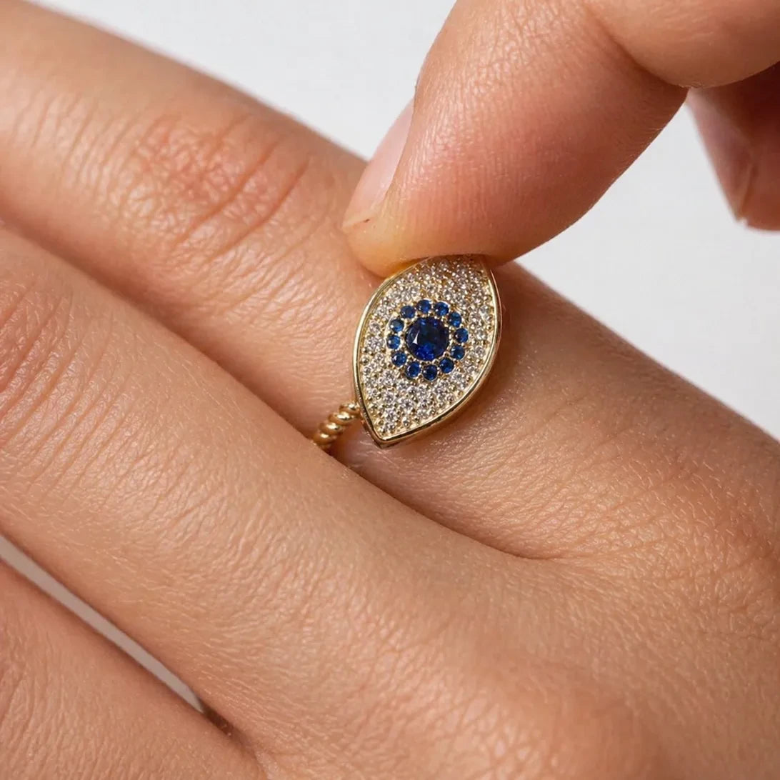 The Sapphire Eye Ring — Anxiety Spinner Ring