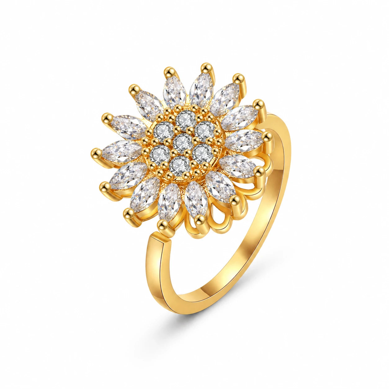 The Sunbloom Ring — Anxiety Spinner Ring