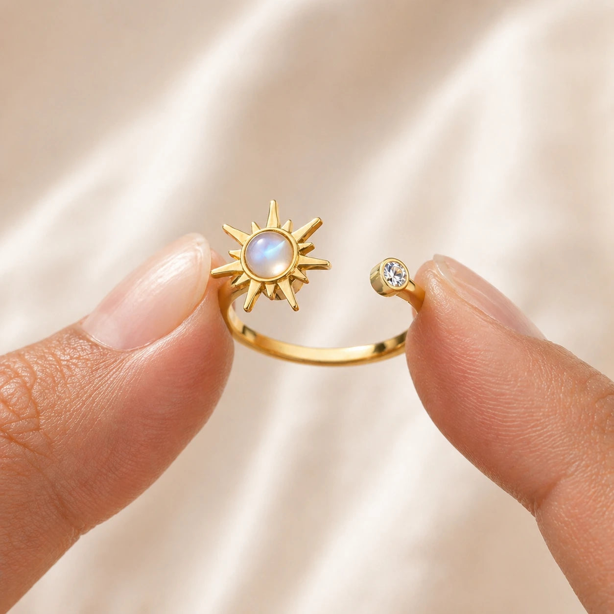 The Sunstone Ring — Anxiety Spinner Ring