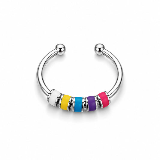 The Balance Ring multicolor bead fidget ring detail