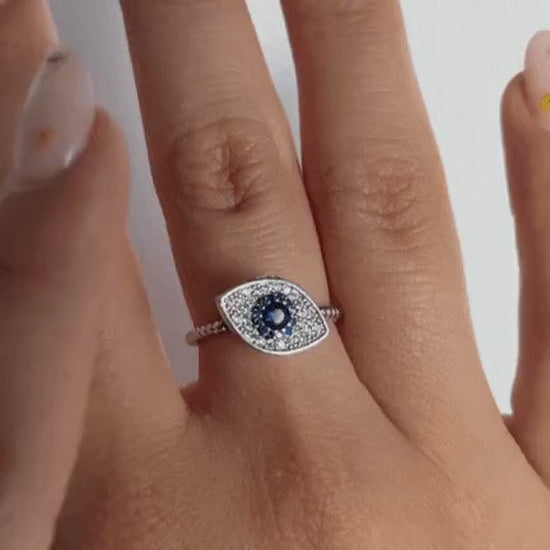 The Sapphire Eye Ring — Anxiety Fidget Ring