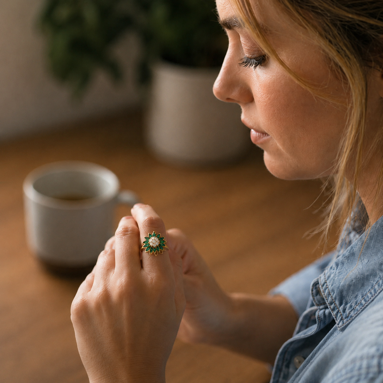 The Sunbloom Ring — Anxiety Spinner Ring